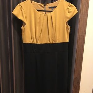 Gold and black sheath dress